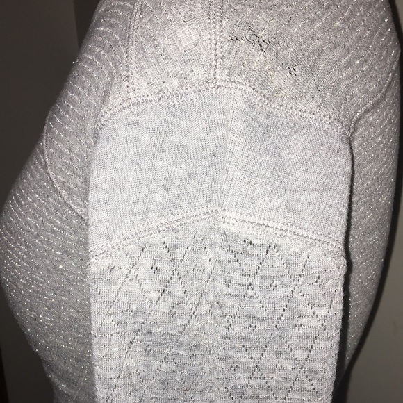 Free People grey/ silver gathered jersey style top - Picture 3 of 8